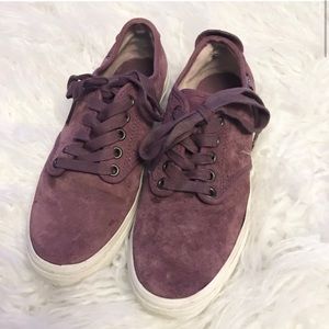 Vans purple maroon‎ mauve lace up suede sneakers
